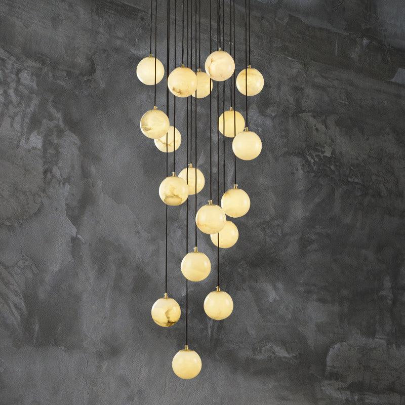 Roden Alabaster Global Chandelier For Staircase