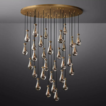 Raindrop Round Chandelier 60″, 31-Lights