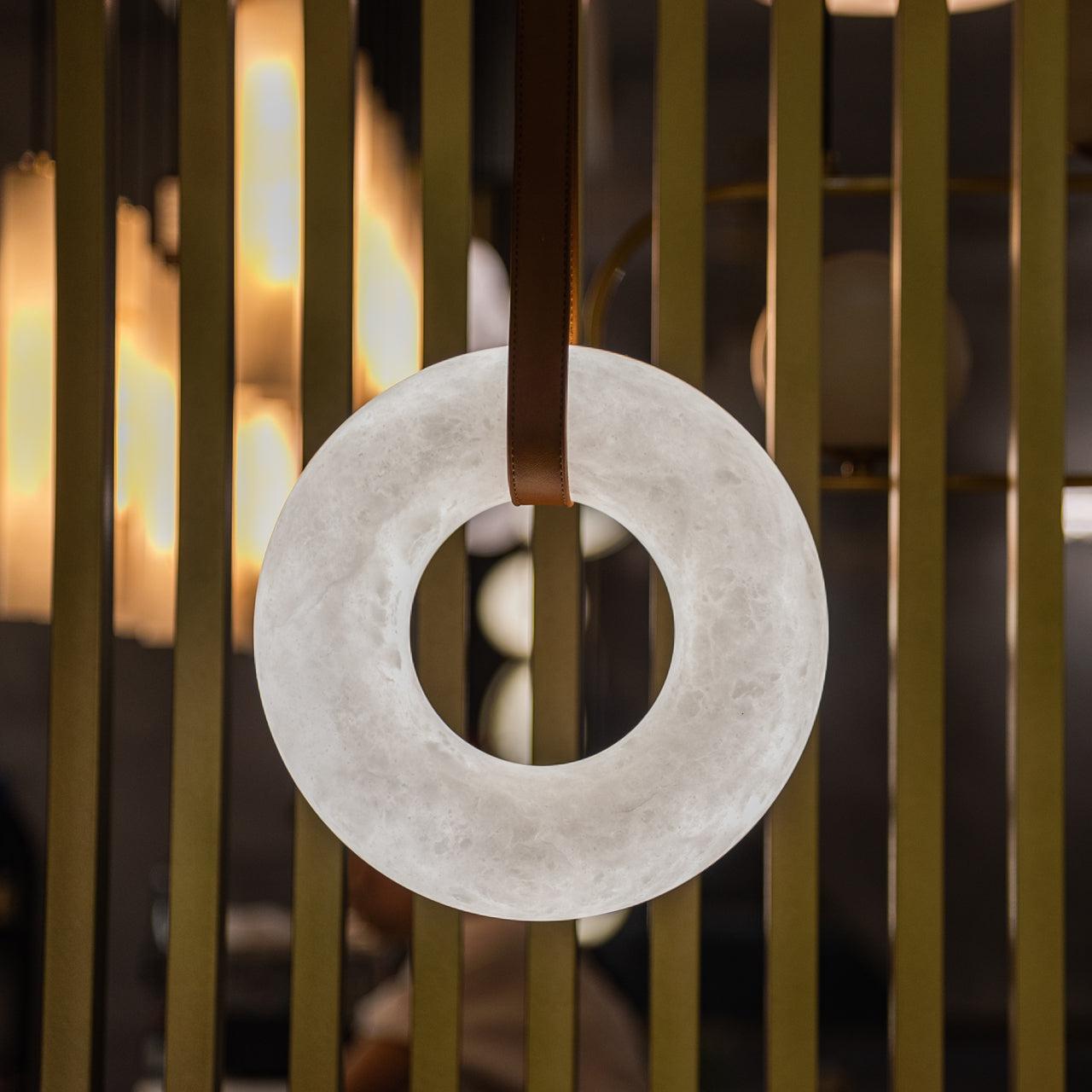 Rounded Ring Pendant Alabaster Chandelier