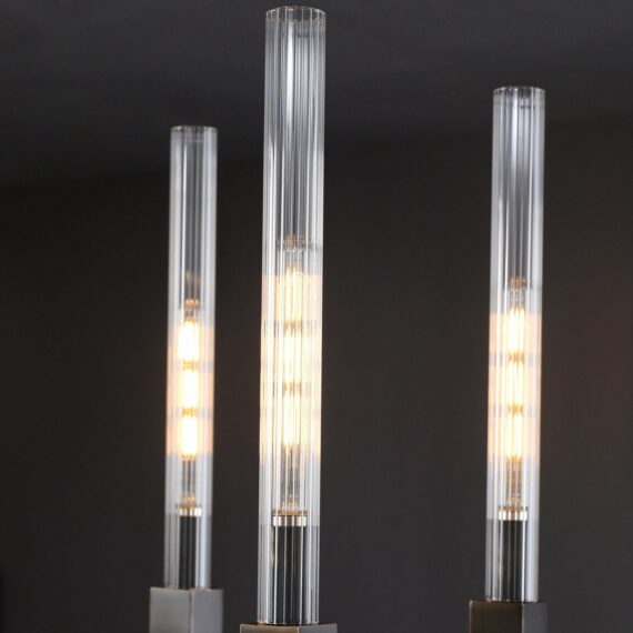 Cannel-Coal Linear Chandelier 55″