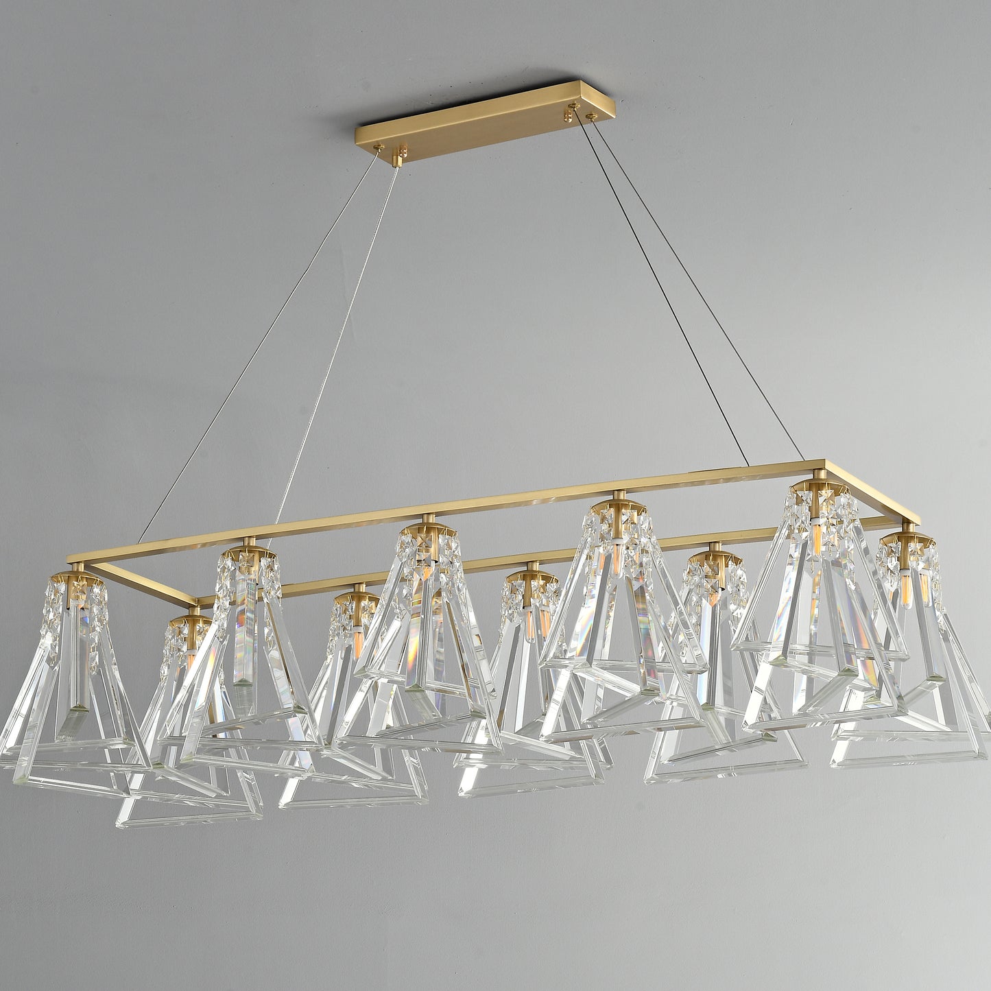 10 lights long crystal dinning chandelier