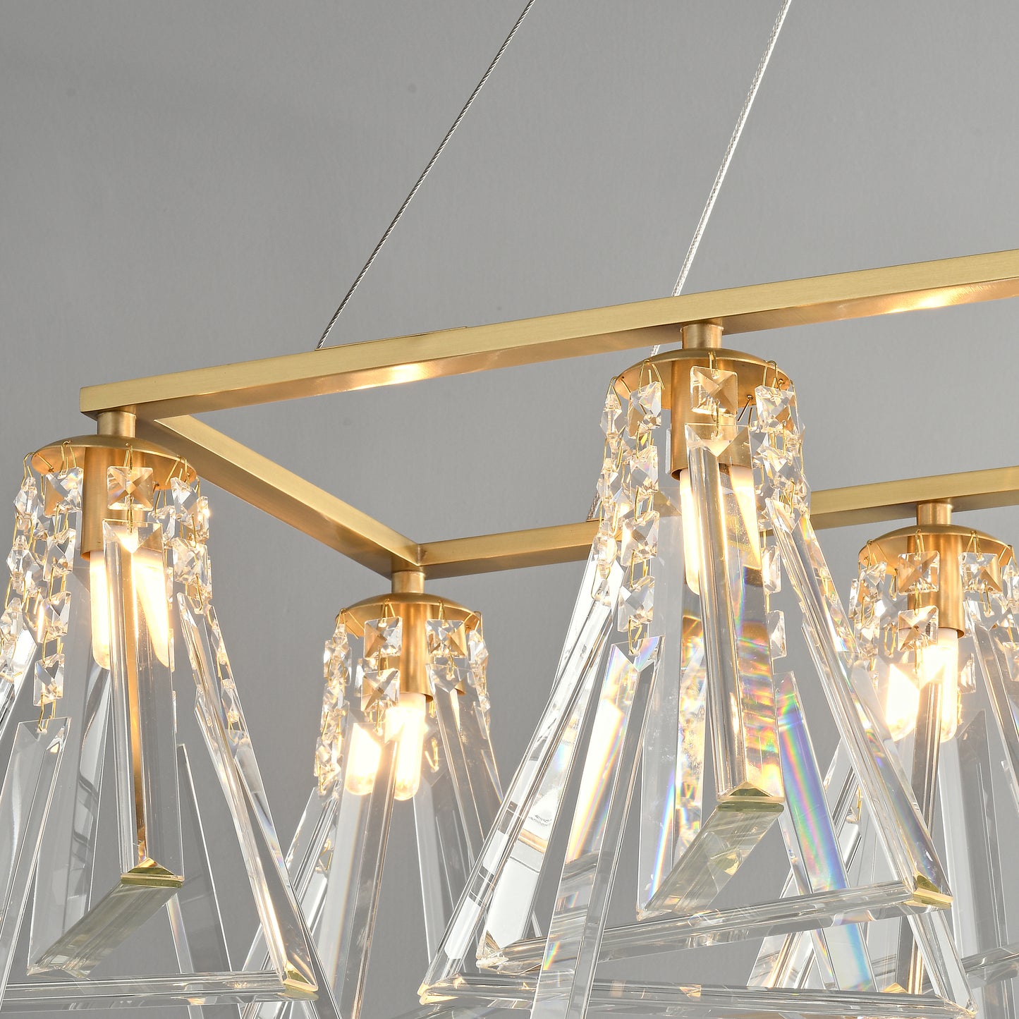 10 lights long crystal dinning chandelier