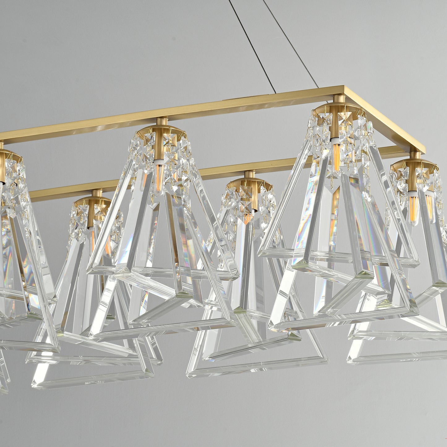 10 lights long crystal dinning chandelier