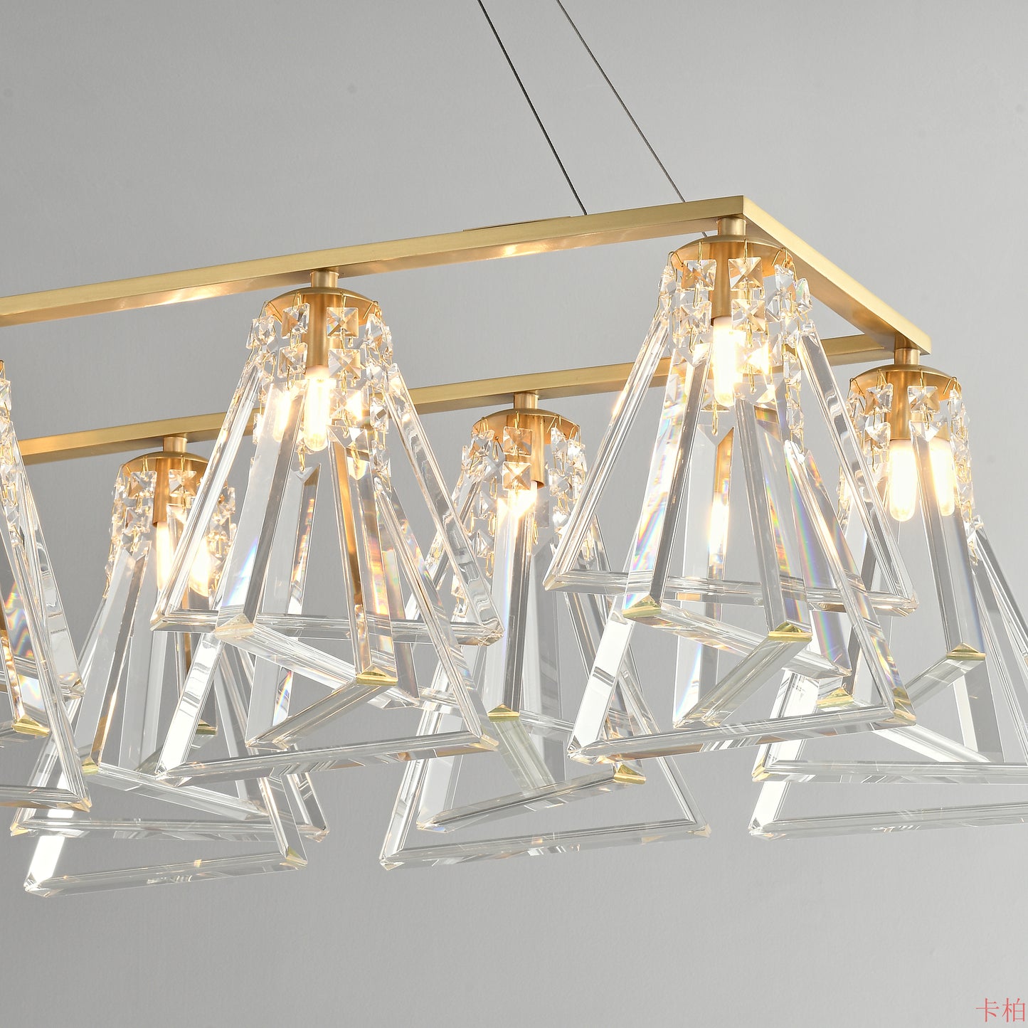 10 lights long crystal dinning chandelier