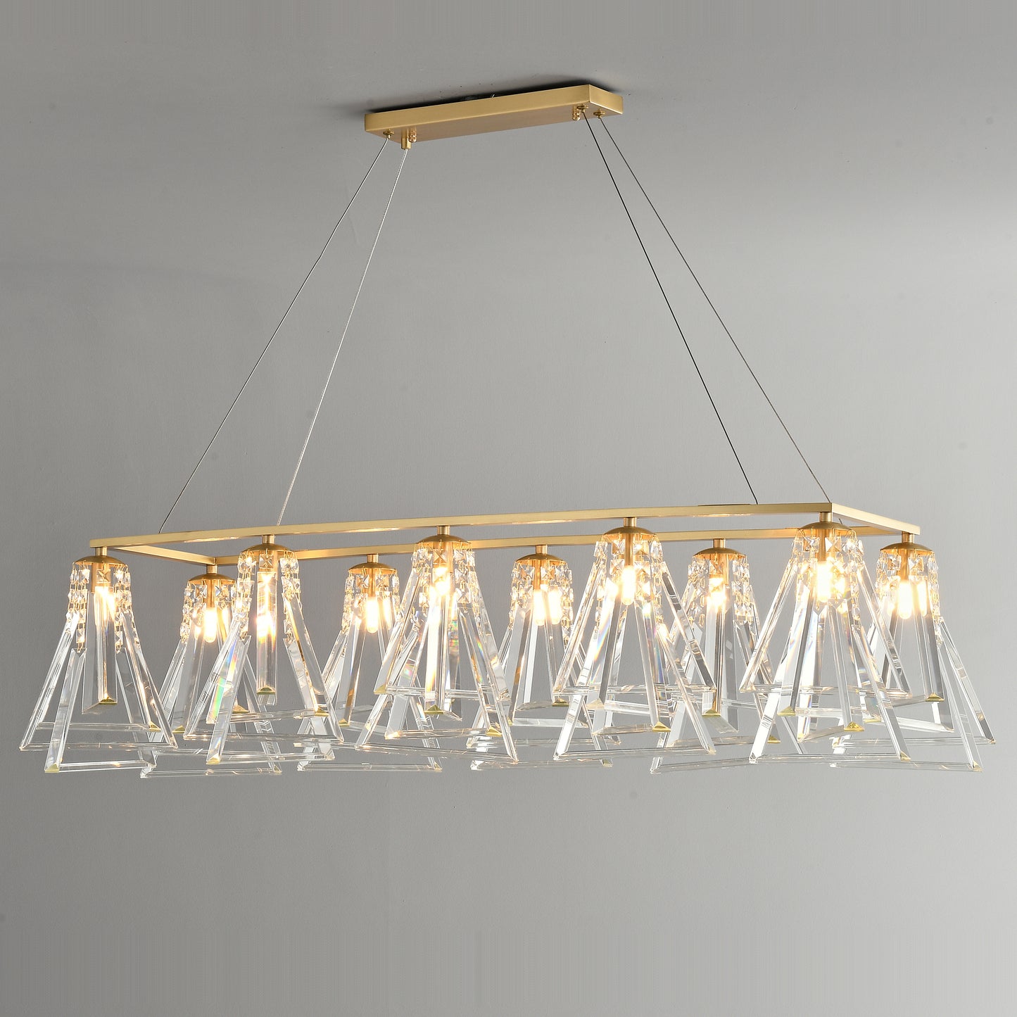 10 lights long crystal dinning chandelier