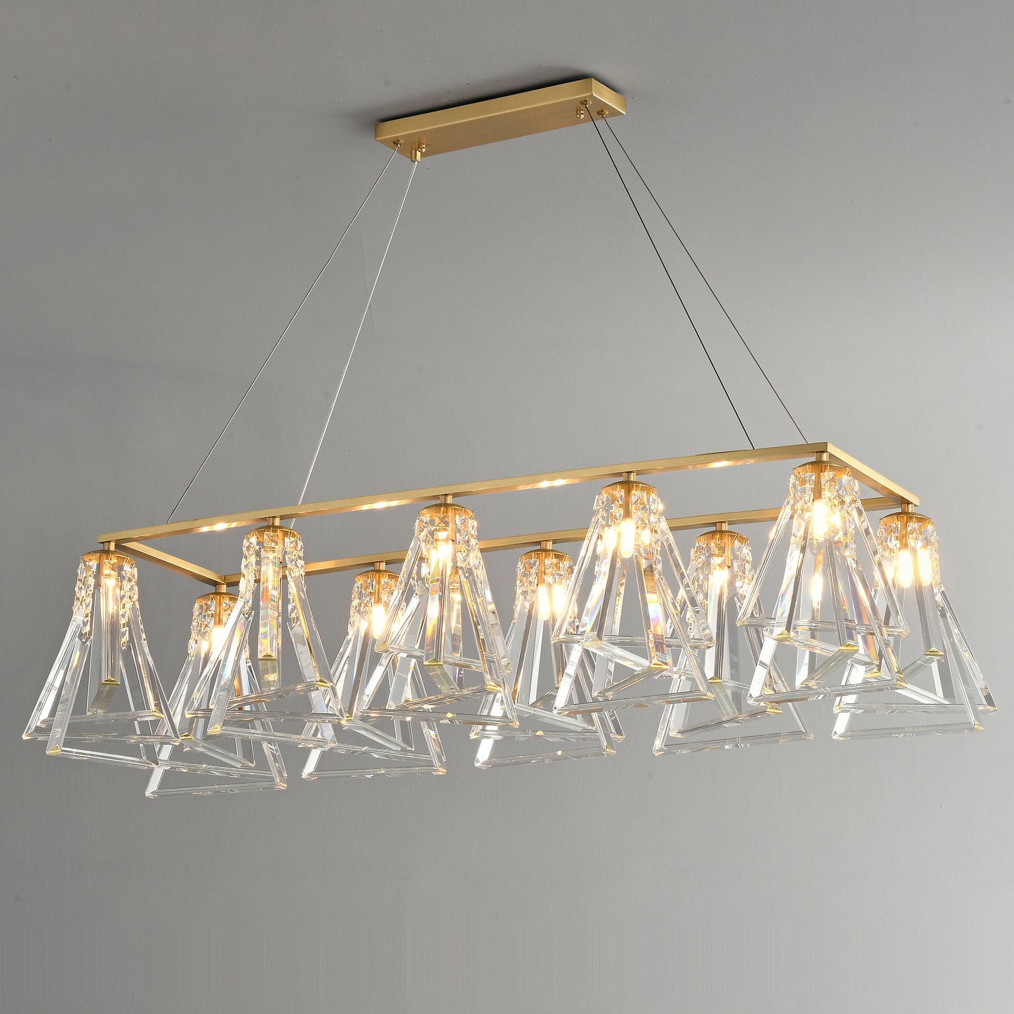10 lights long crystal dinning chandelier