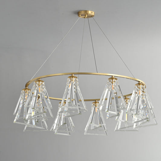 10 lights round crystal living room brass chandelier