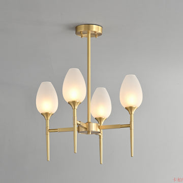 4 lights bud brass chandelier for living room