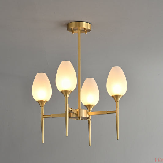 4 lights bud brass chandelier for living room