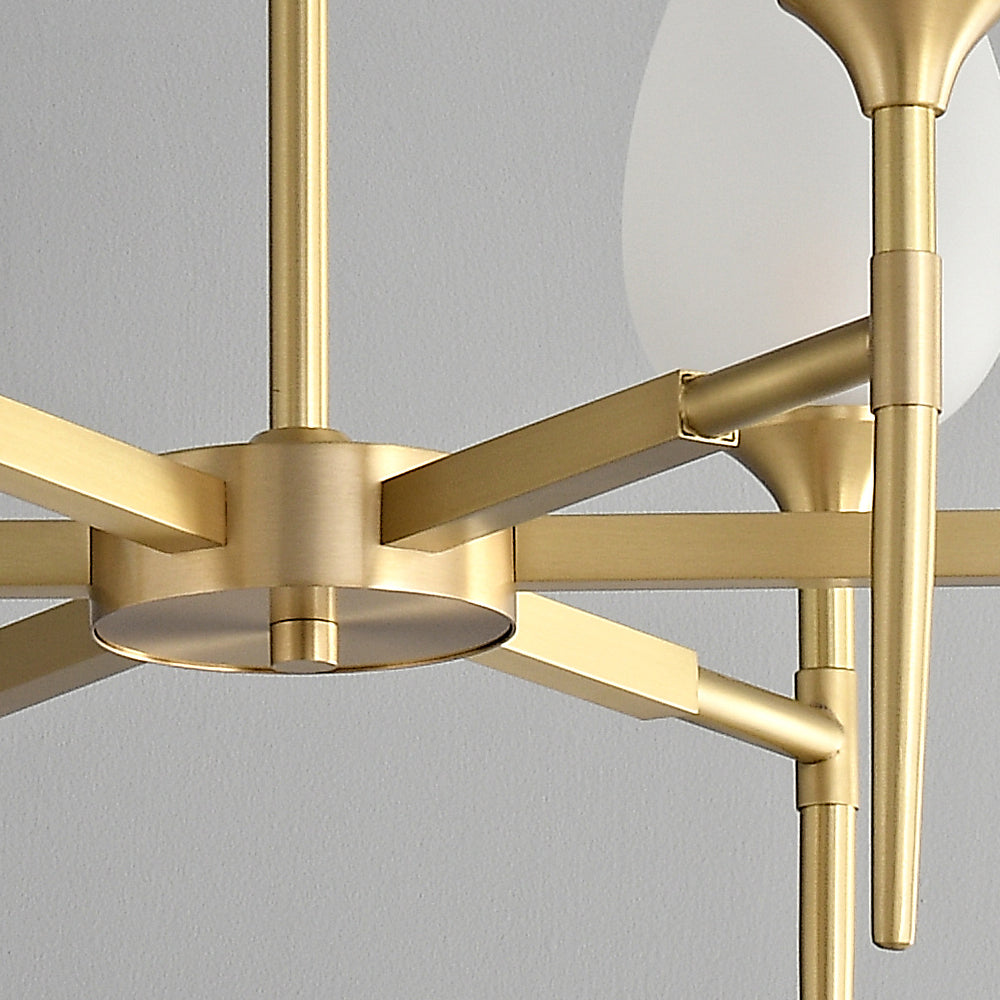 6 lights bud glass shade chandelier for kithen lsland