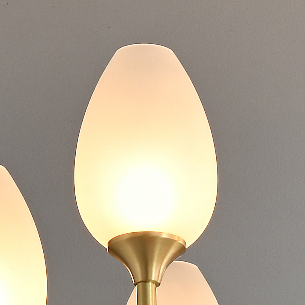 6 lights bud glass shade chandelier for kithen lsland