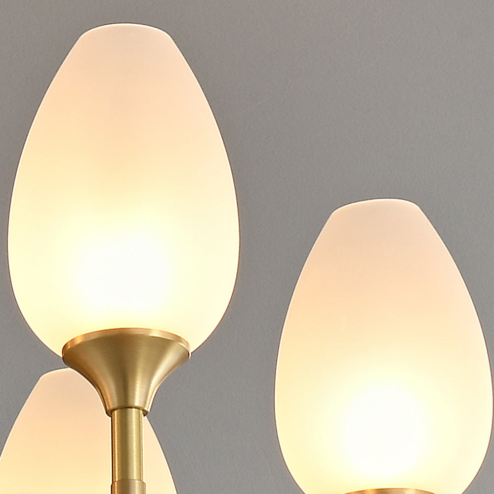 6 lights bud glass shade chandelier for kithen lsland
