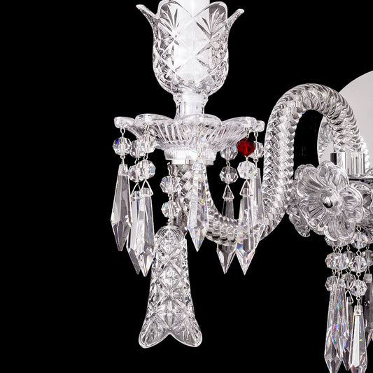 Candle Baccarat crystal wall sconce with bell