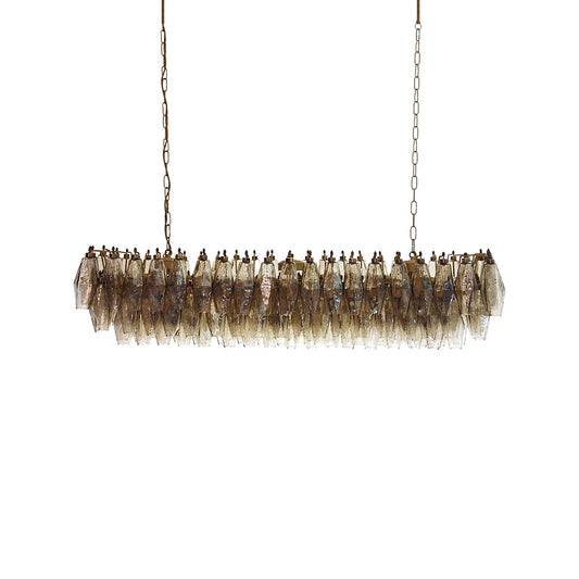 Elegant Smoked Murano Poliedri Chandelier