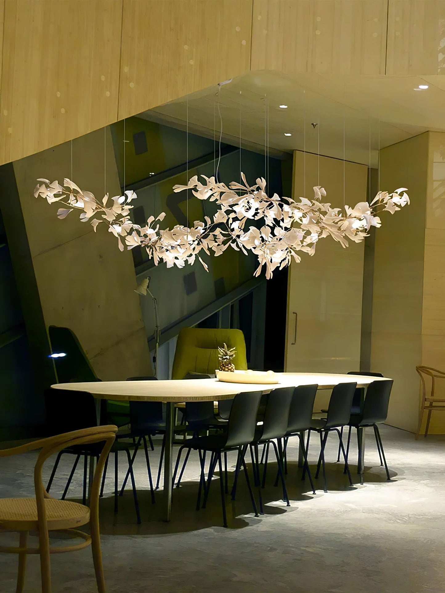 Gold White Leaves Combination Gingko Chandeliers