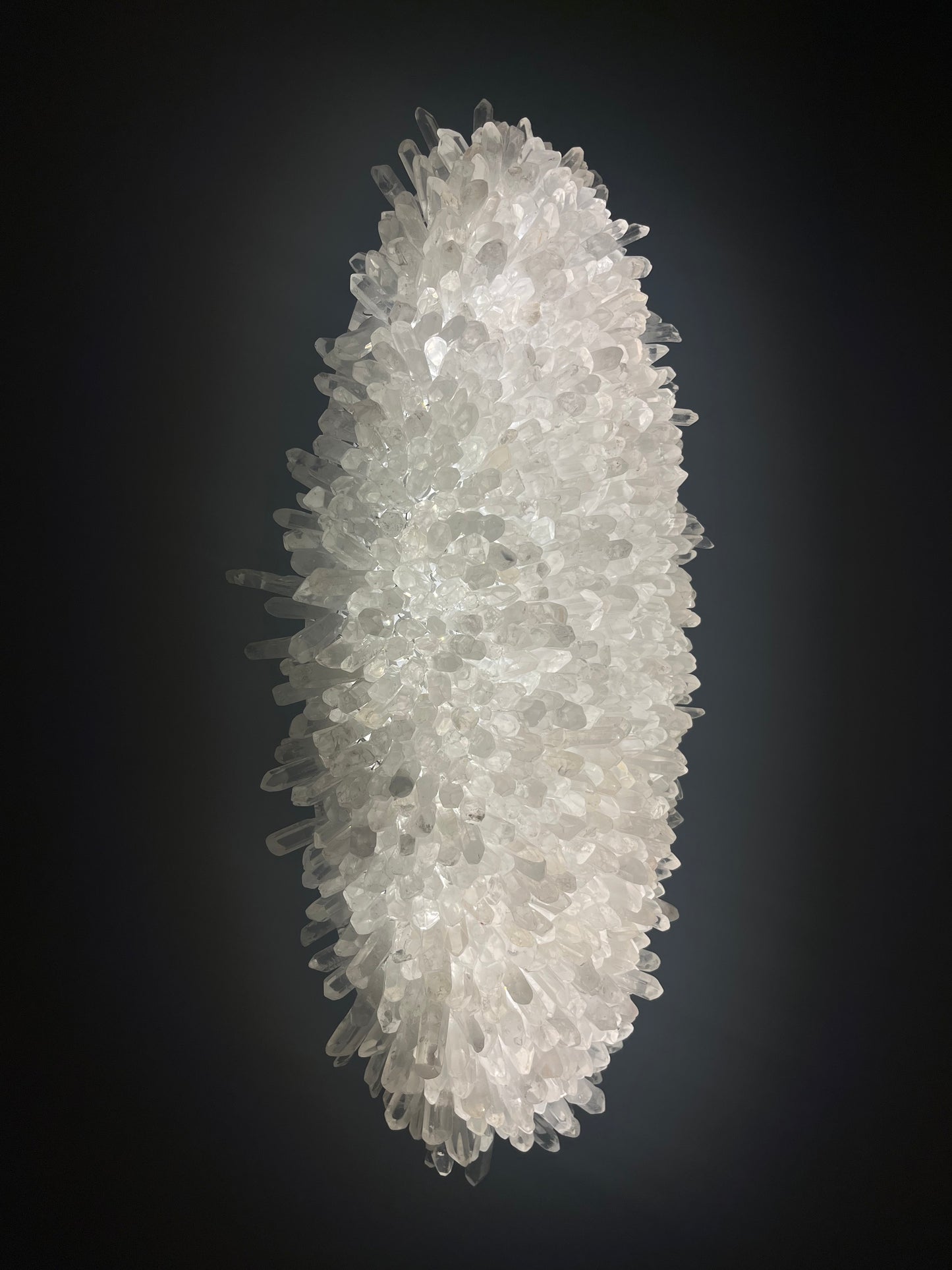 Long oval quartz crystal light wall mounting fixture