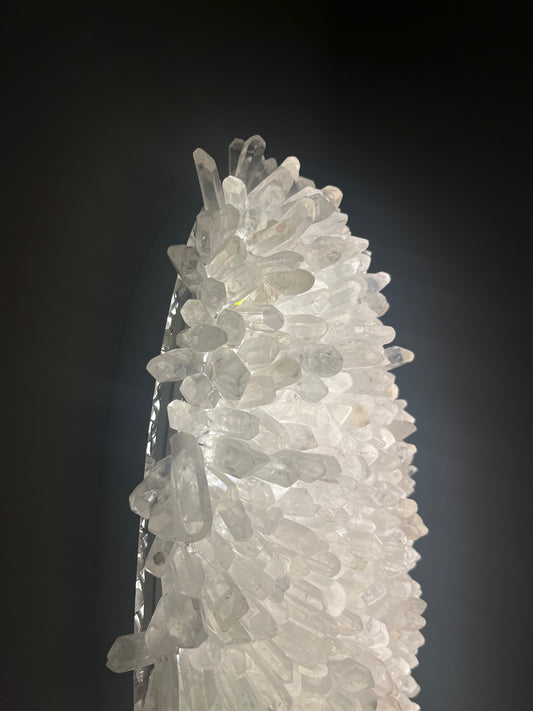 Long oval quartz crystal light wall mounting fixture