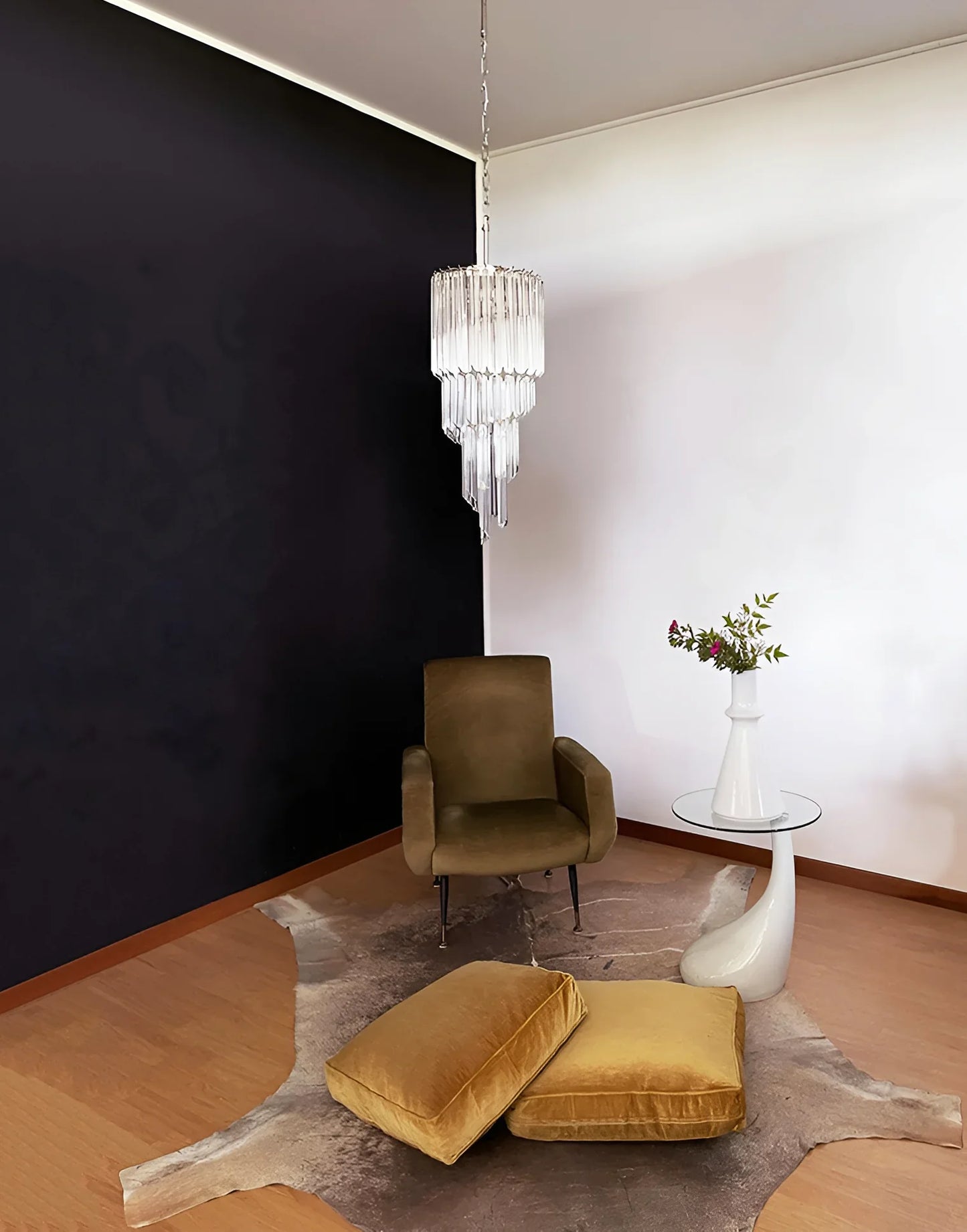 Murano Spiral Prisms Transparent Chandelier
