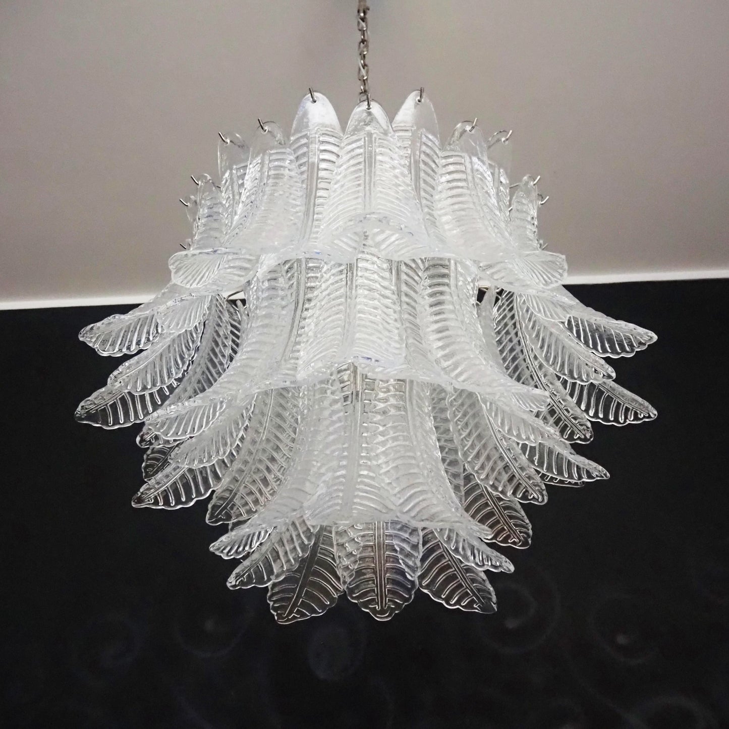 Murano Transparent Ferns Glass Chandelier