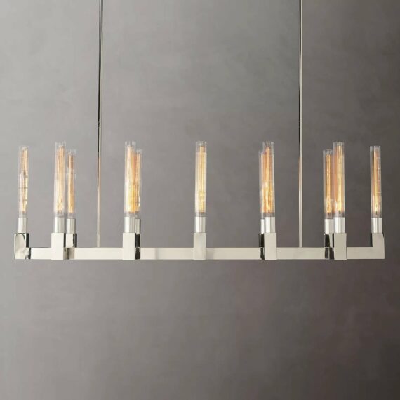 Cannel-Coal Linear Chandelier 55″