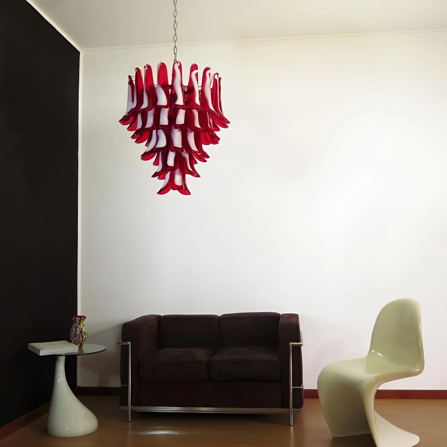 Vintage Red Murano Petals Chandelier